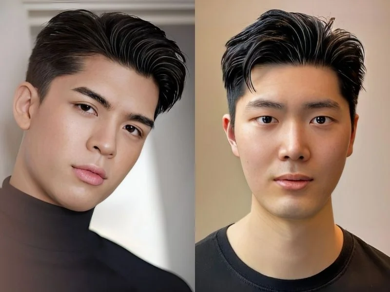 Tóc undercut vuốt ngang điển trai, thanh lịch