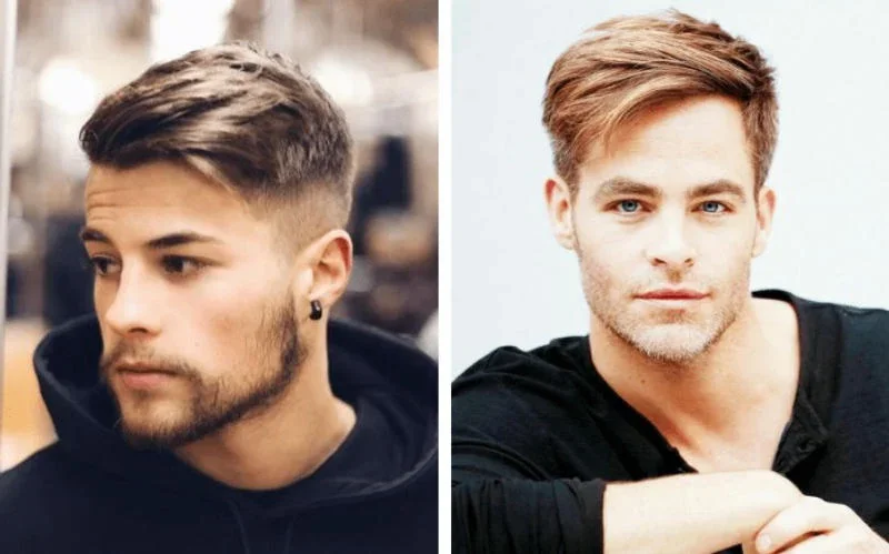 Tóc nam undercut vuốt ngang