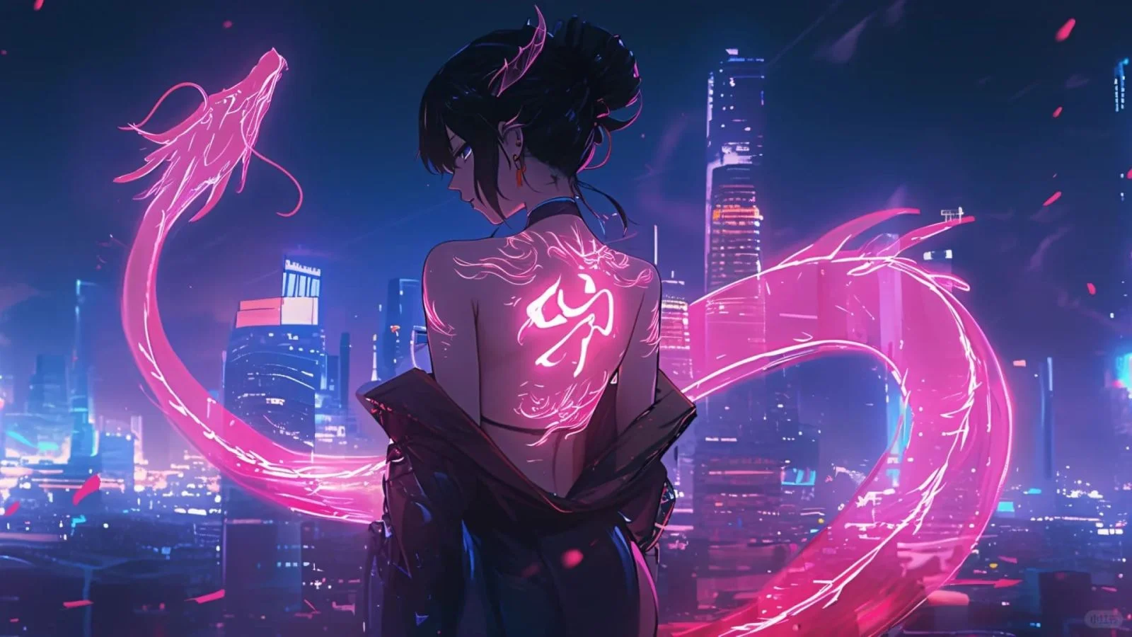 hình nền anime máy tính 4K ngầu nữ