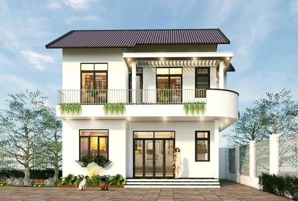 Mẫu nhà 2 tầng 4 phòng ngủ dưới 1 tỷ mái Thái