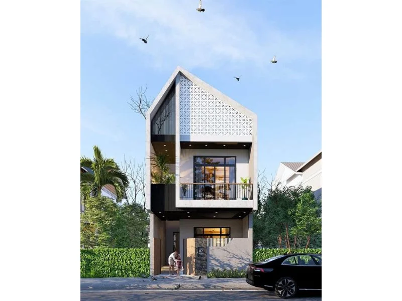 Thiết kế nhà 2 tầng mặt tiền 7m chi phí dưới 1 tỷ
