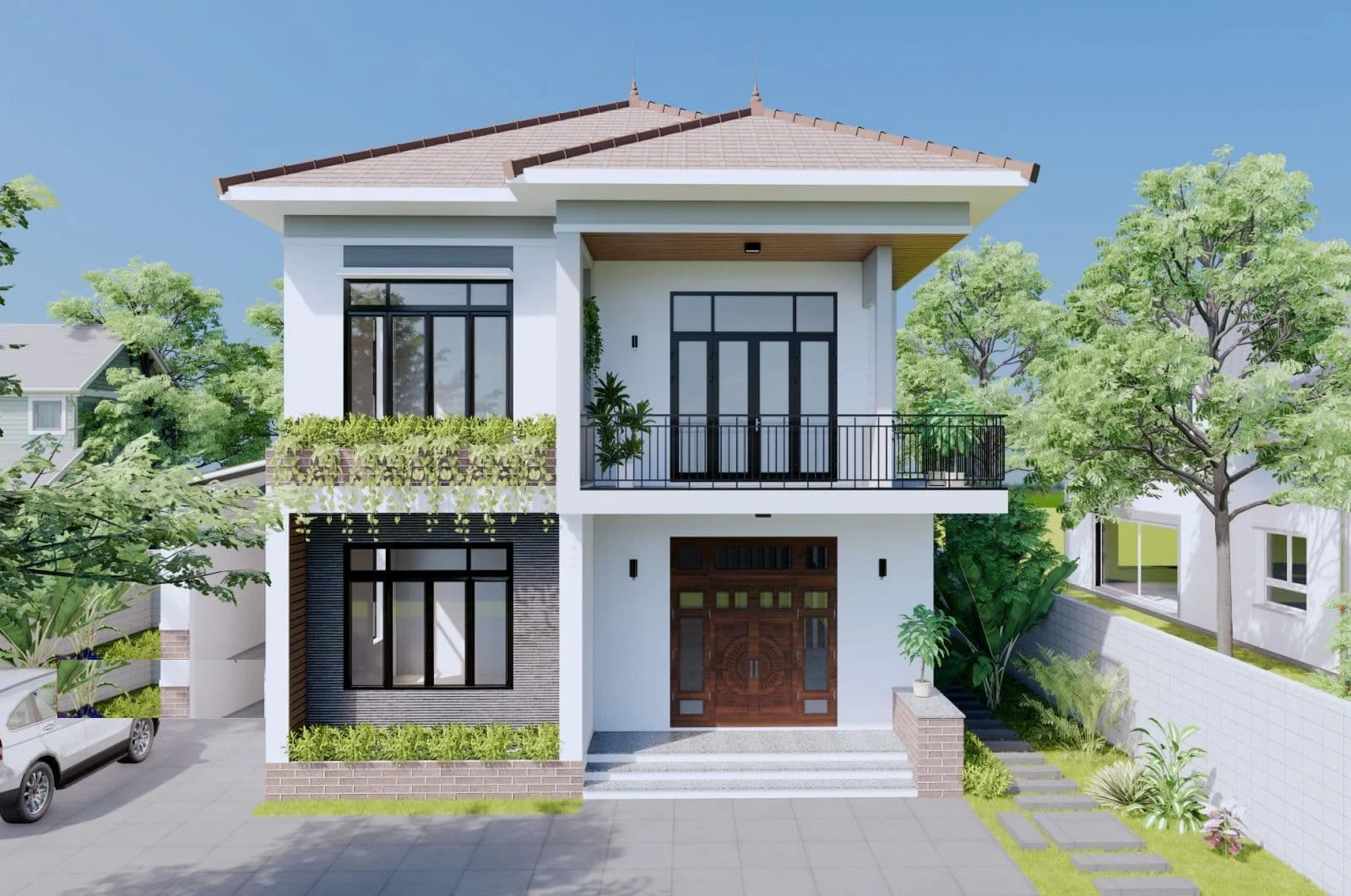 Mẫu nhà 2 tầng 4 phòng ngủ dưới 1 tỷ