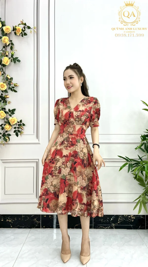 Đầm Xòe Lụa 3D Cao Cấp