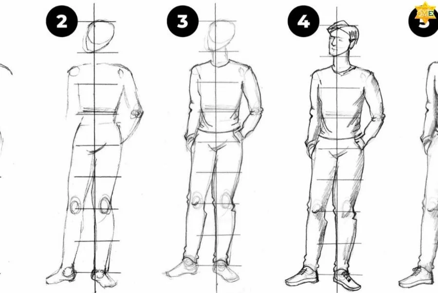 3 bước vẽ dáng người đơn giản lớp 8 đẹp chuẩn tỷ lệ vàng