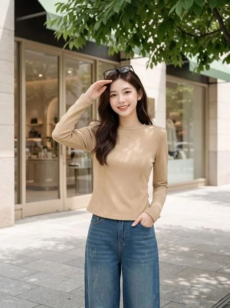 Áo nỉ mịn ôm vừa tay dài đính tag ngực (2)