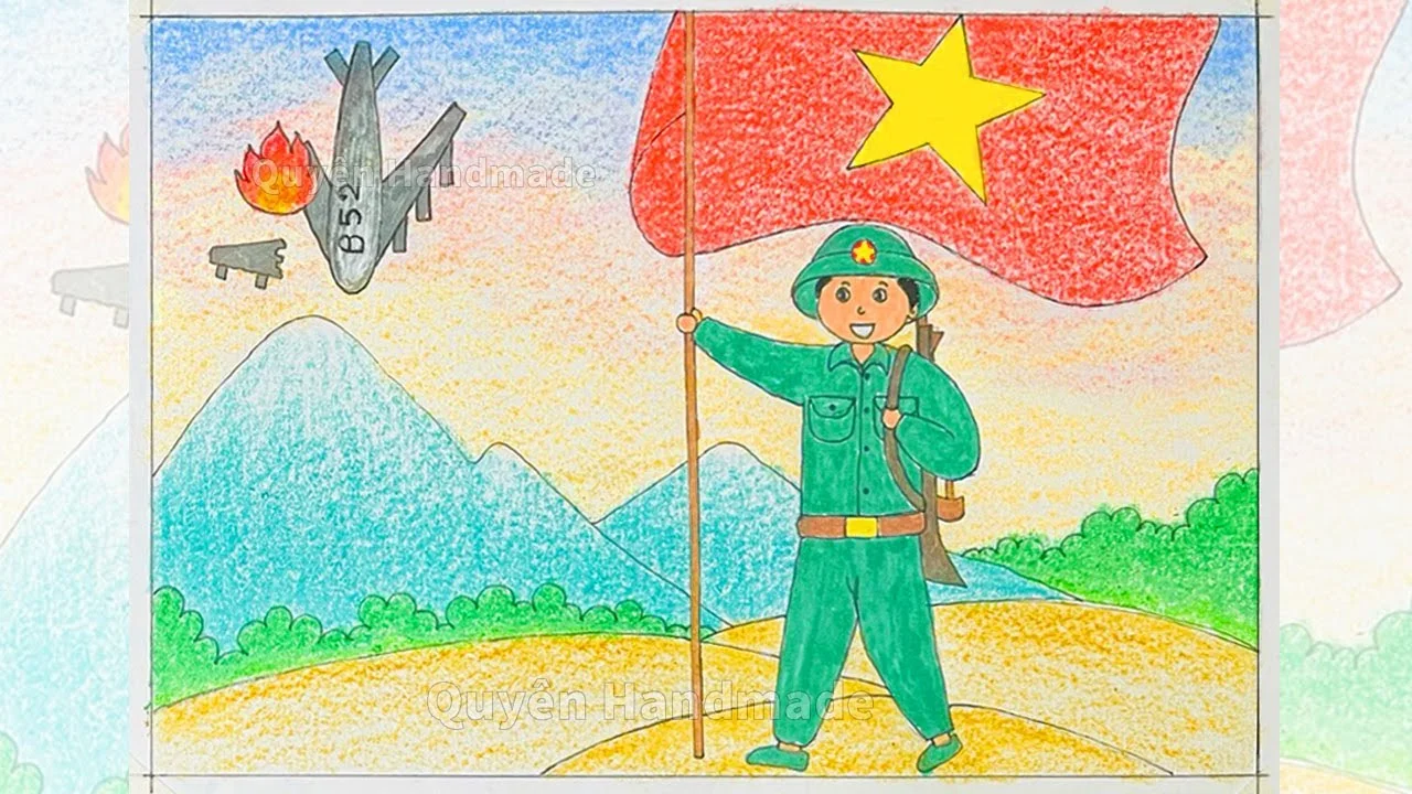 Vẽ chú bộ đội | Cách vẽ chú bộ đội | Vẽ tranh chú bộ đội đơn giản và đẹp (48)